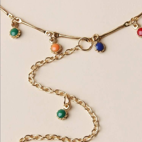 Toe Linked Gemstone Tassel Anklet - Picture 3 of 4